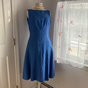 Talbots Vintage 100% Irish Linen Sleeveless Fit and Flare Dress 4